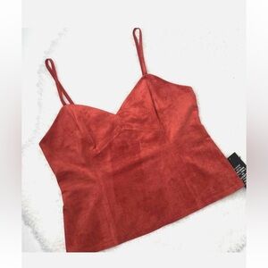 BCBG woman’s faux suede tank top